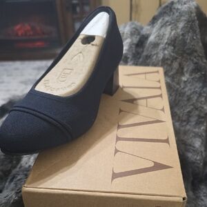 Vivaia Navy Chunky heel Shoes
